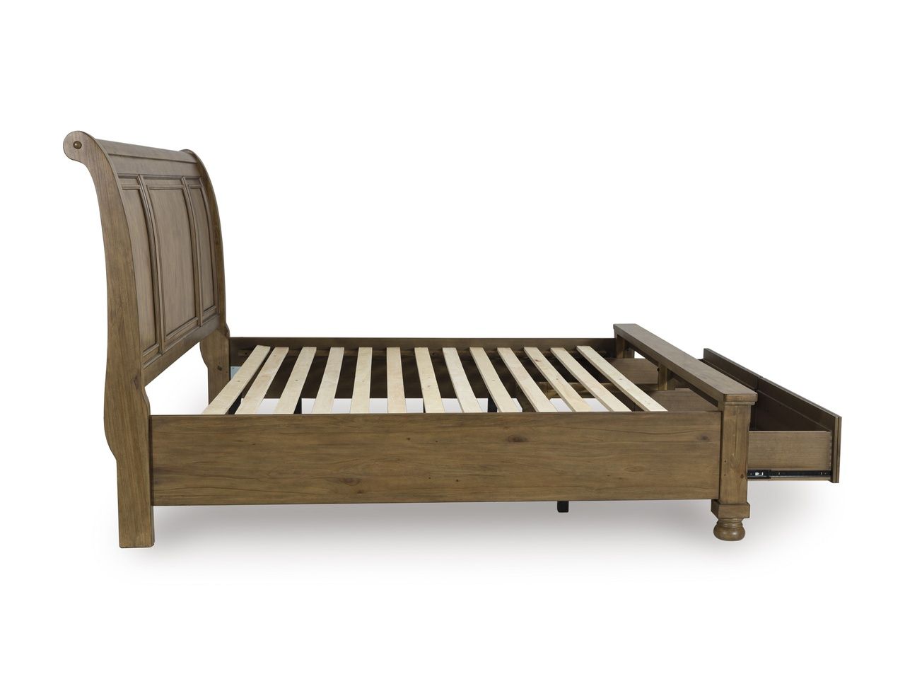 Glarrison Queen Storage Sleigh Bed In Medium Brown NCB779B4