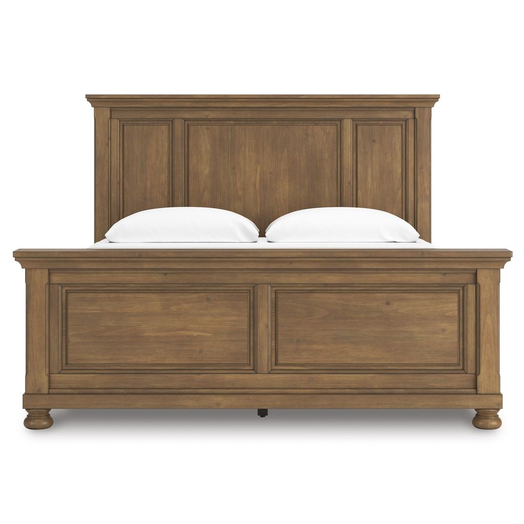 Glarrison California King Panel Bed In Medium Brown NCB779B7