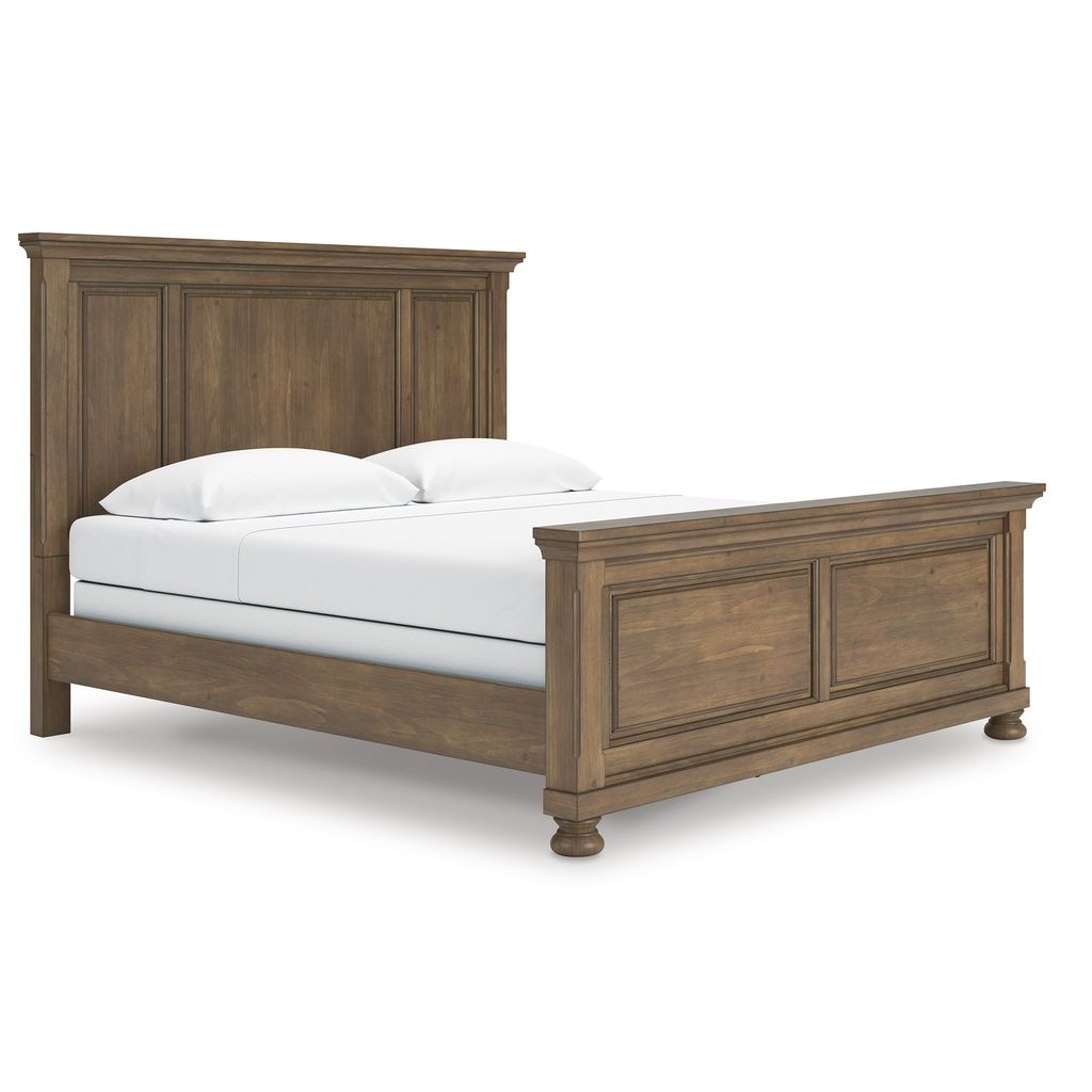 Glarrison California King Panel Bed In Medium Brown NCB779B7