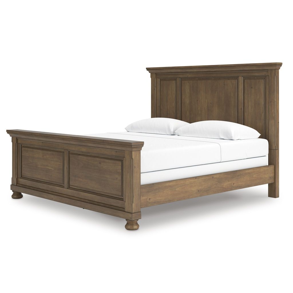 Glarrison California King Panel Bed In Medium Brown NCB779B7