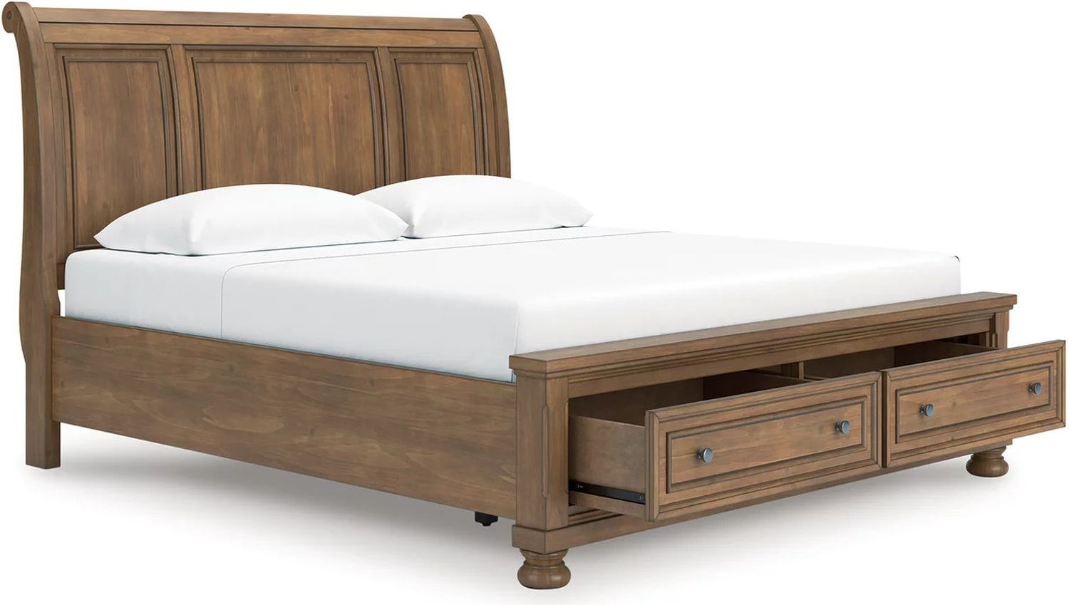 Glarrison King Storage Sleigh Bed In Medium Brown NCB779B8