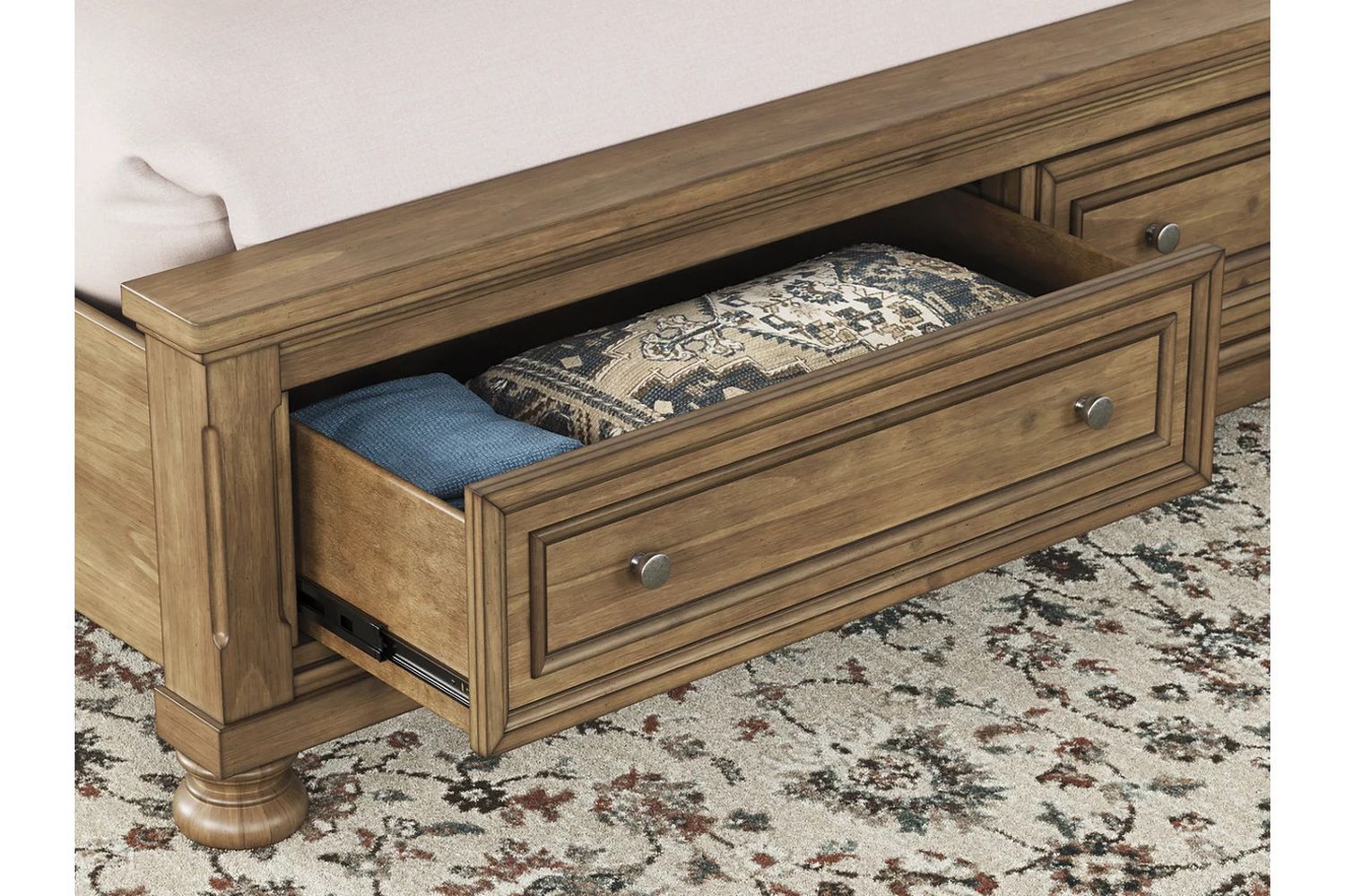 Glarrison King Storage Sleigh Bed In Medium Brown NCB779B8