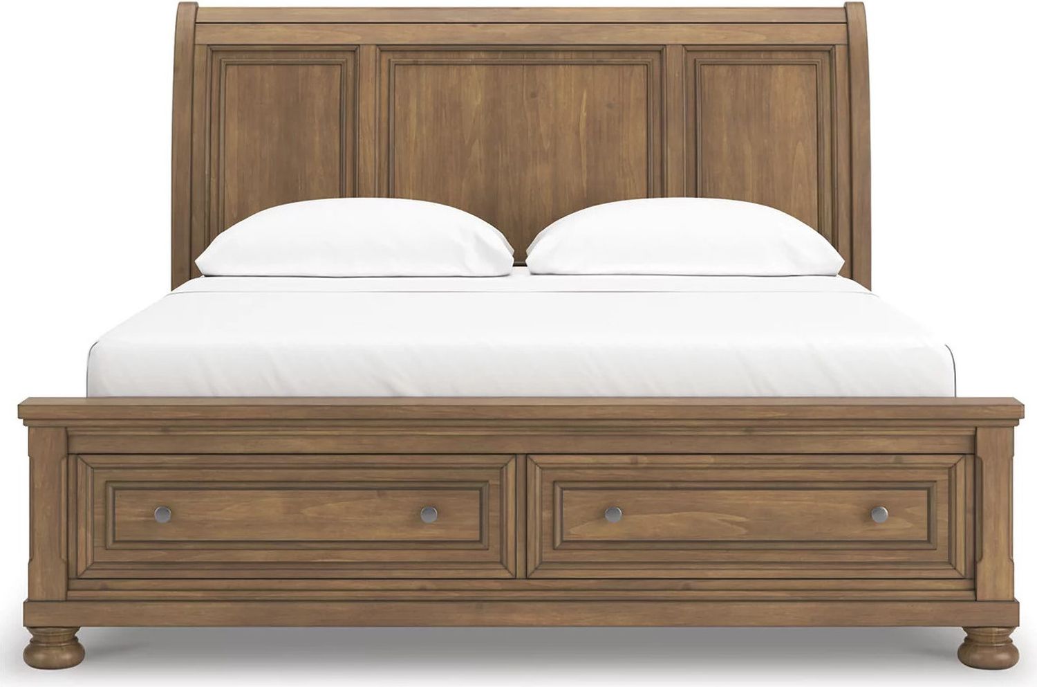 Glarrison California King Storage Sleigh Bed In Medium Brown NCB779B9
