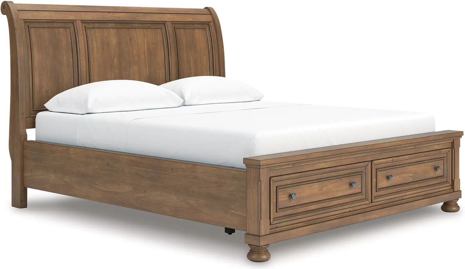 Glarrison California King Storage Sleigh Bed In Medium Brown NCB779B9