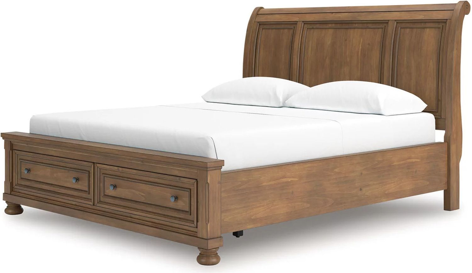 Glarrison California King Storage Sleigh Bed In Medium Brown NCB779B9