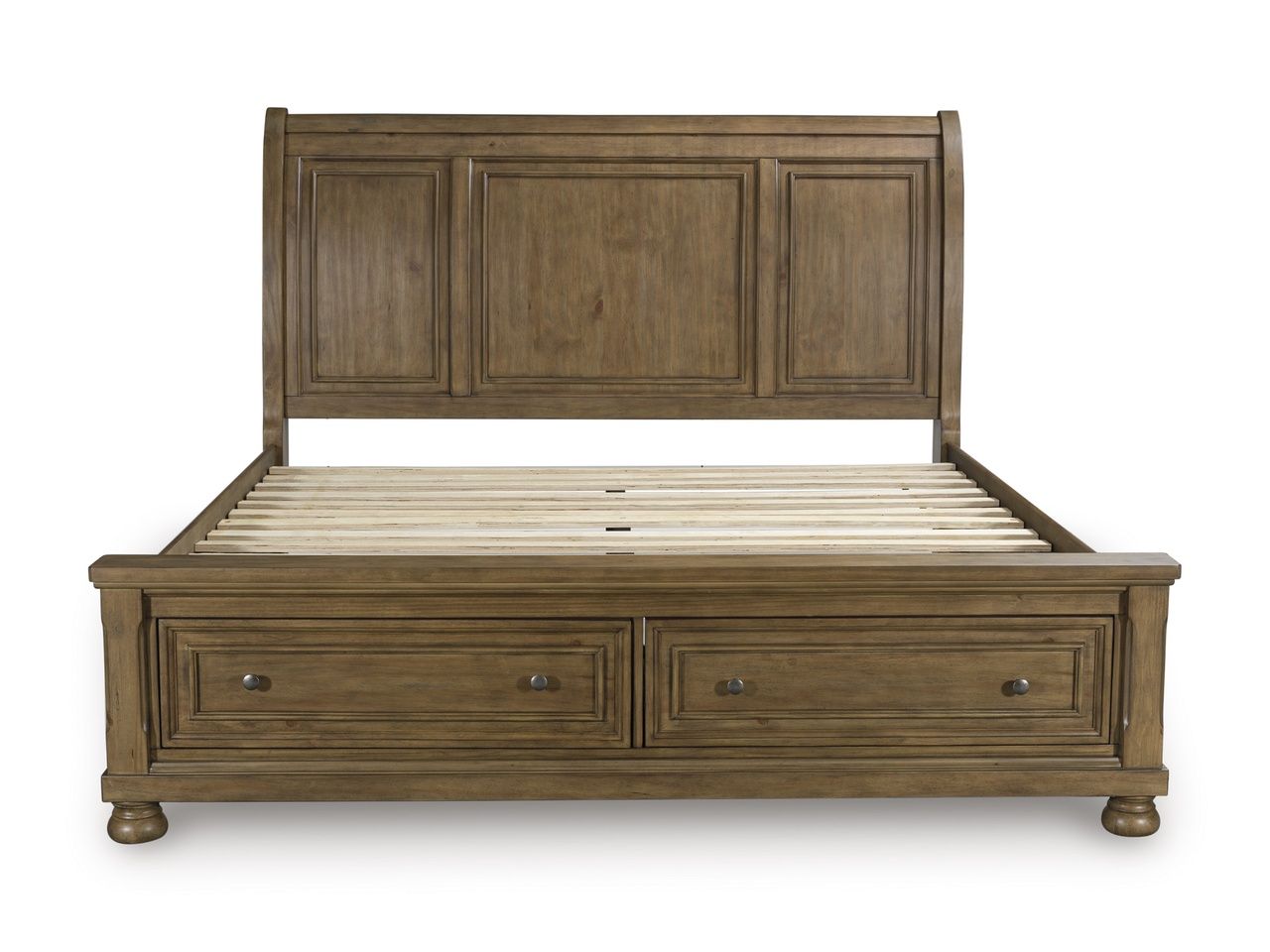 Glarrison California King Storage Sleigh Bed In Medium Brown NCB779B9
