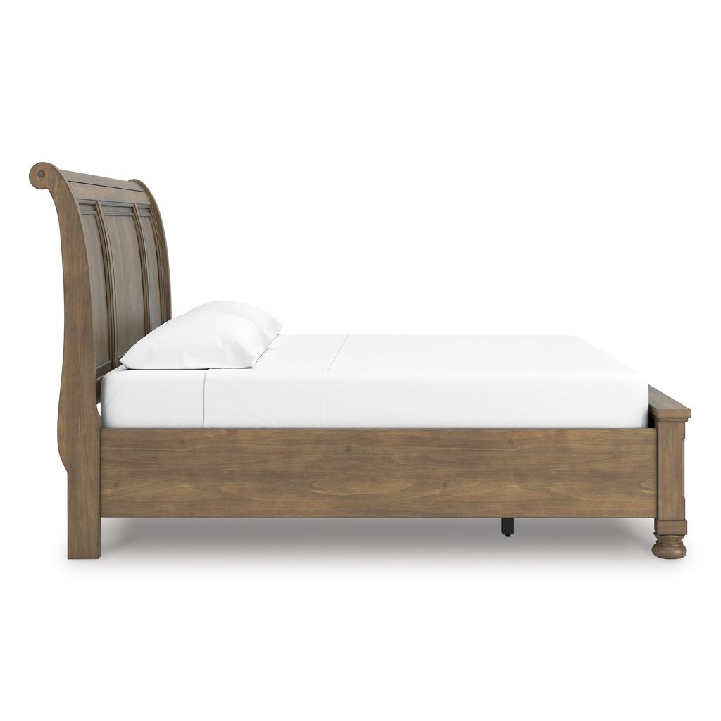 Glarrison California King Storage Sleigh Bed In Medium Brown NCB779B9