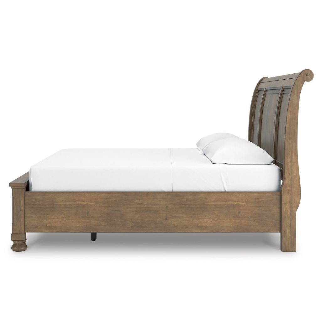Glarrison California King Storage Sleigh Bed In Medium Brown NCB779B9