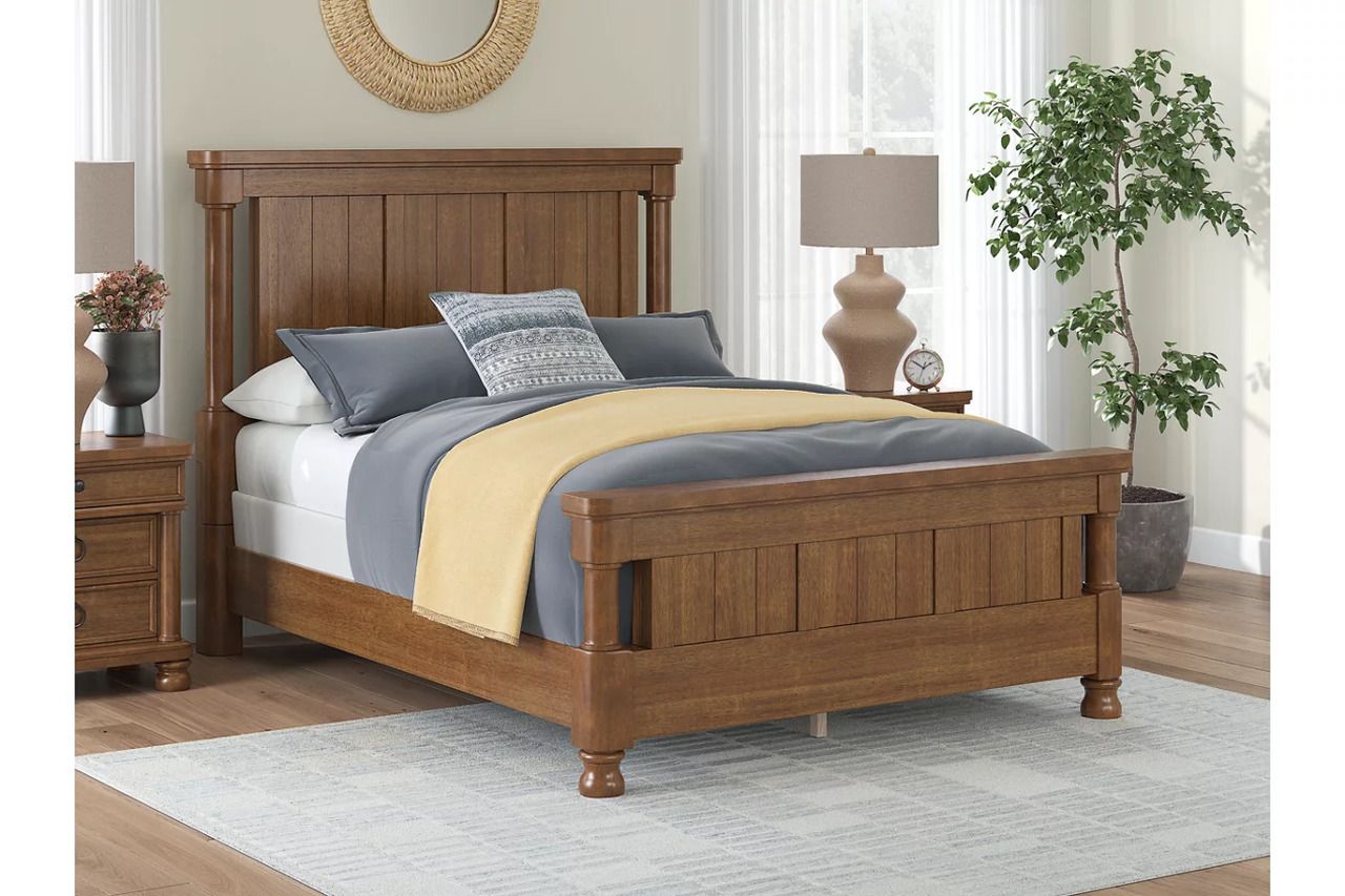 Greddinton Queen Poster Bed In Brown NCB824B2
