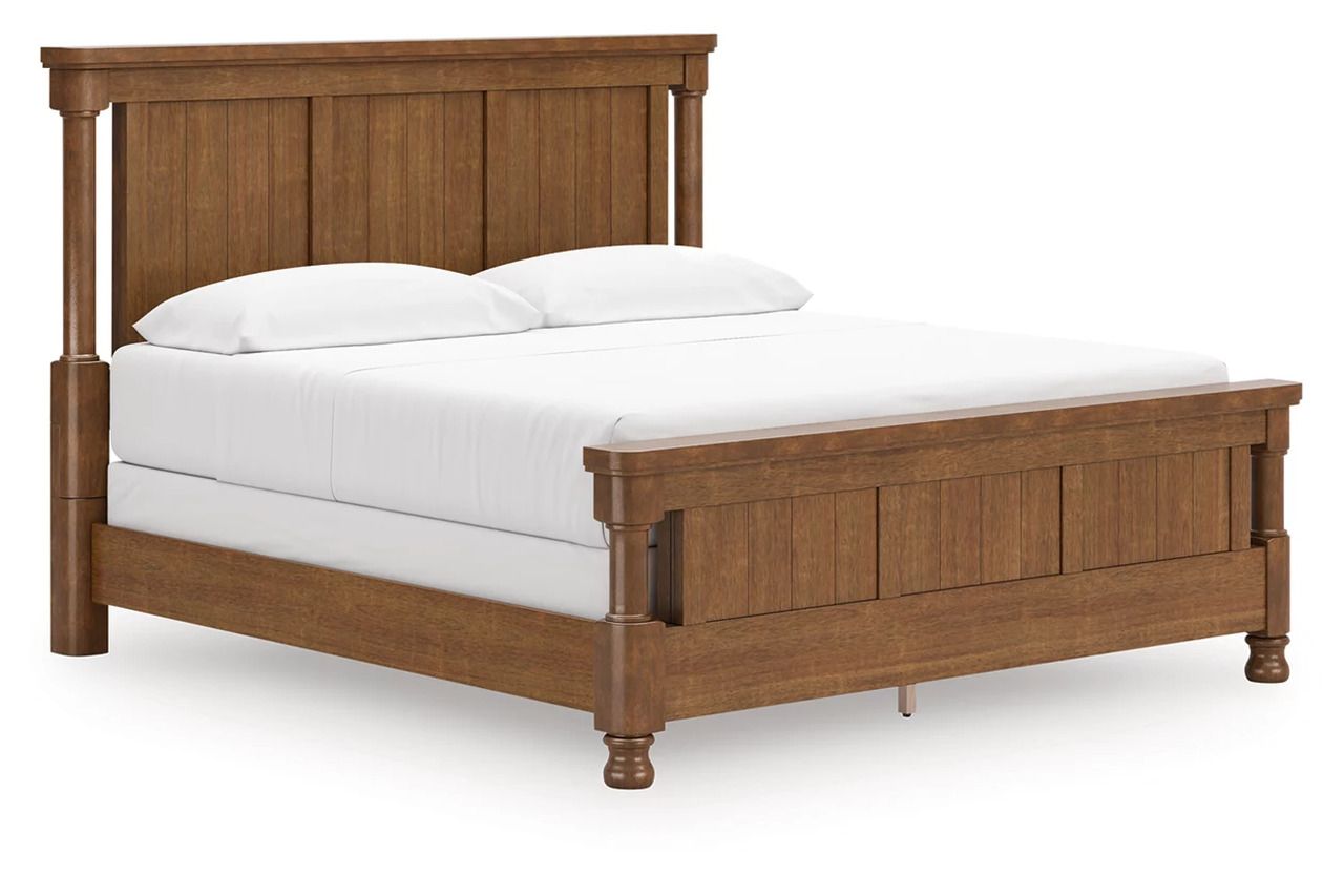 Greddinton California King Poster Bed In Brown NCB824B5