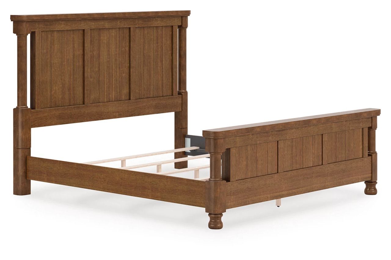 Greddinton California King Poster Bed In Brown NCB824B5