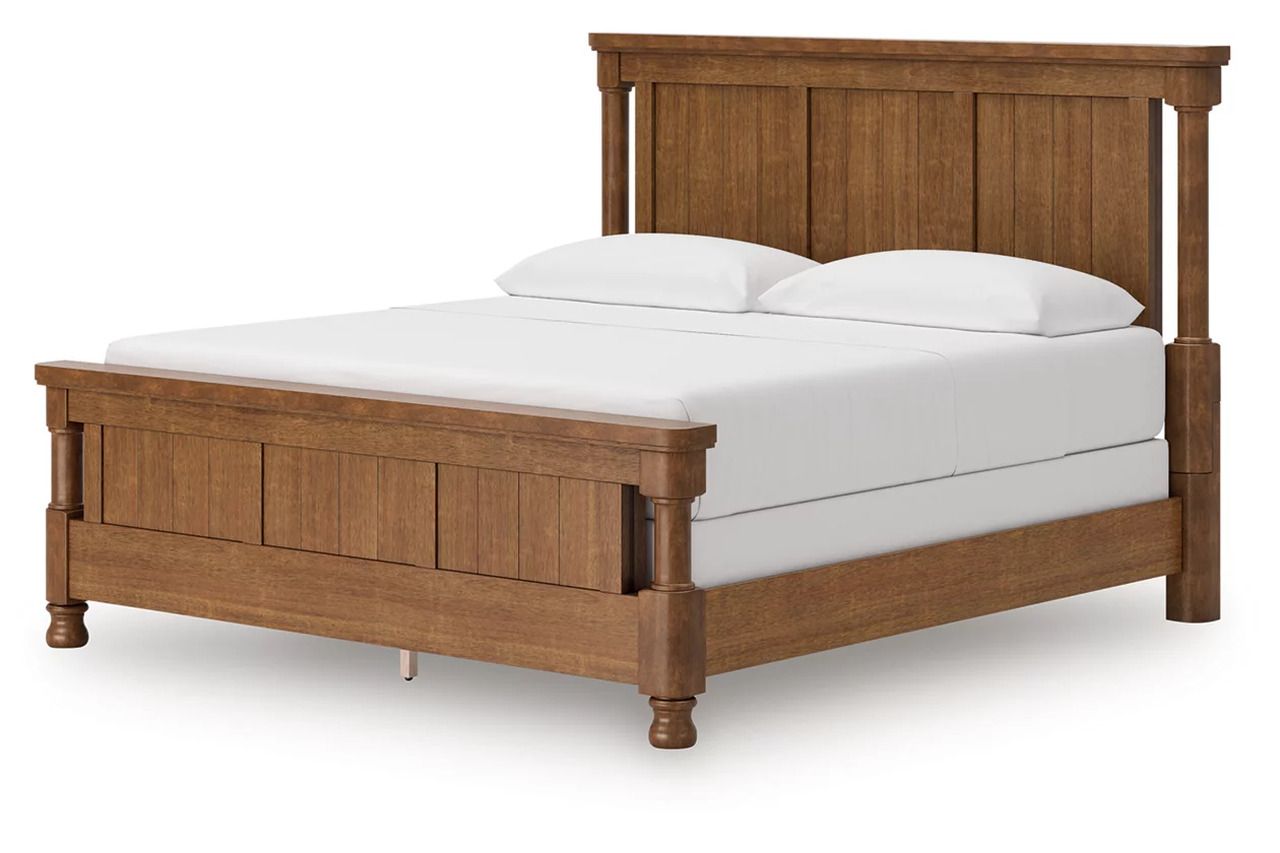 Greddinton California King Poster Bed In Brown NCB824B5