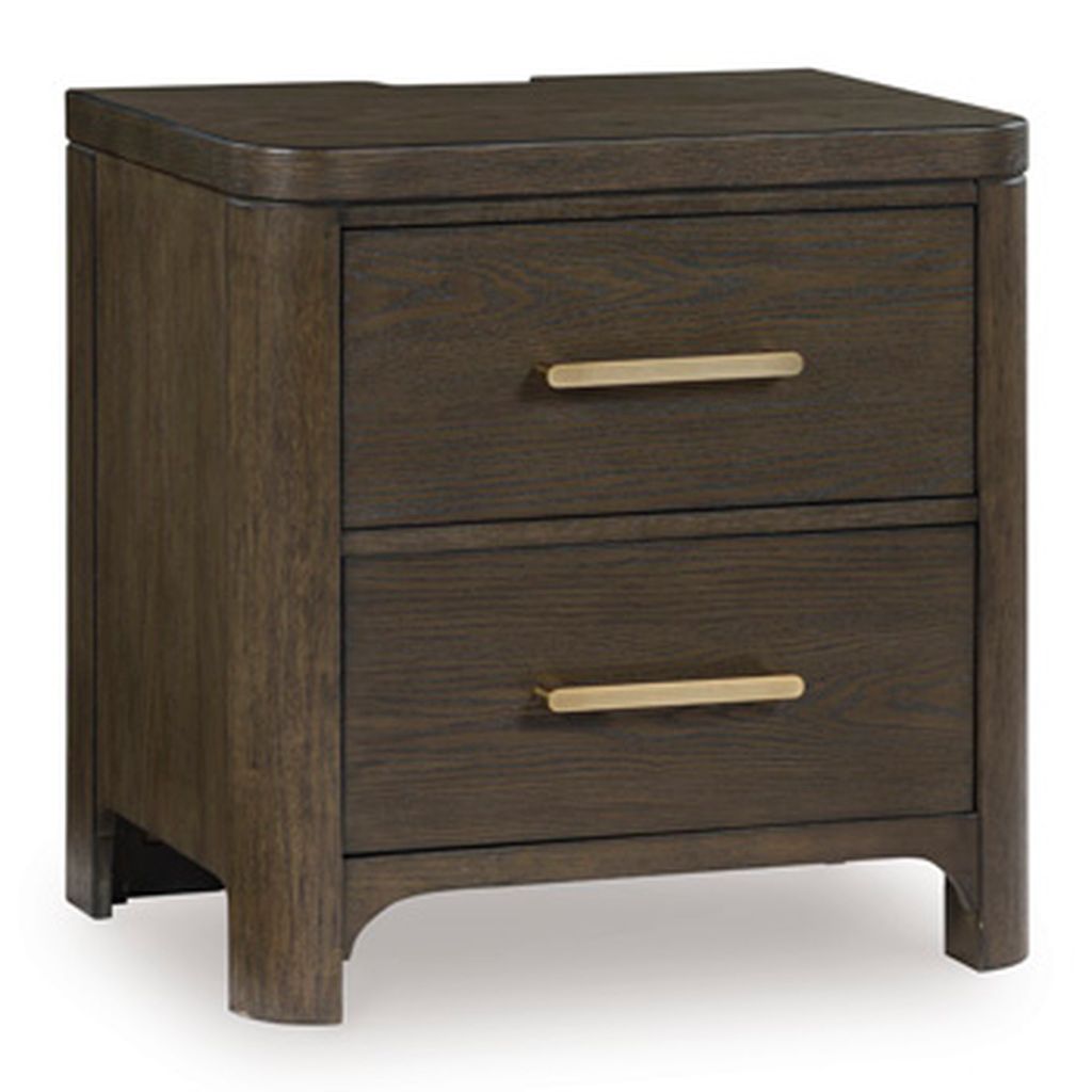 Brillynd Two Drawer NightStand In Burnished Brown NCB84392