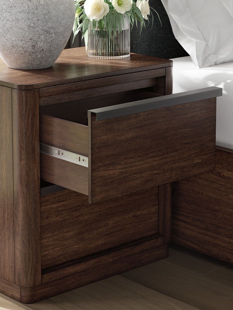 Yingden Nightstand In Dark Brown NCB85792