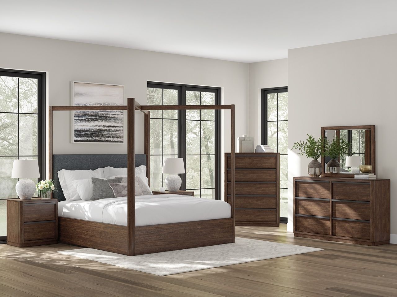 Yingden Nightstand In Dark Brown NCB85792