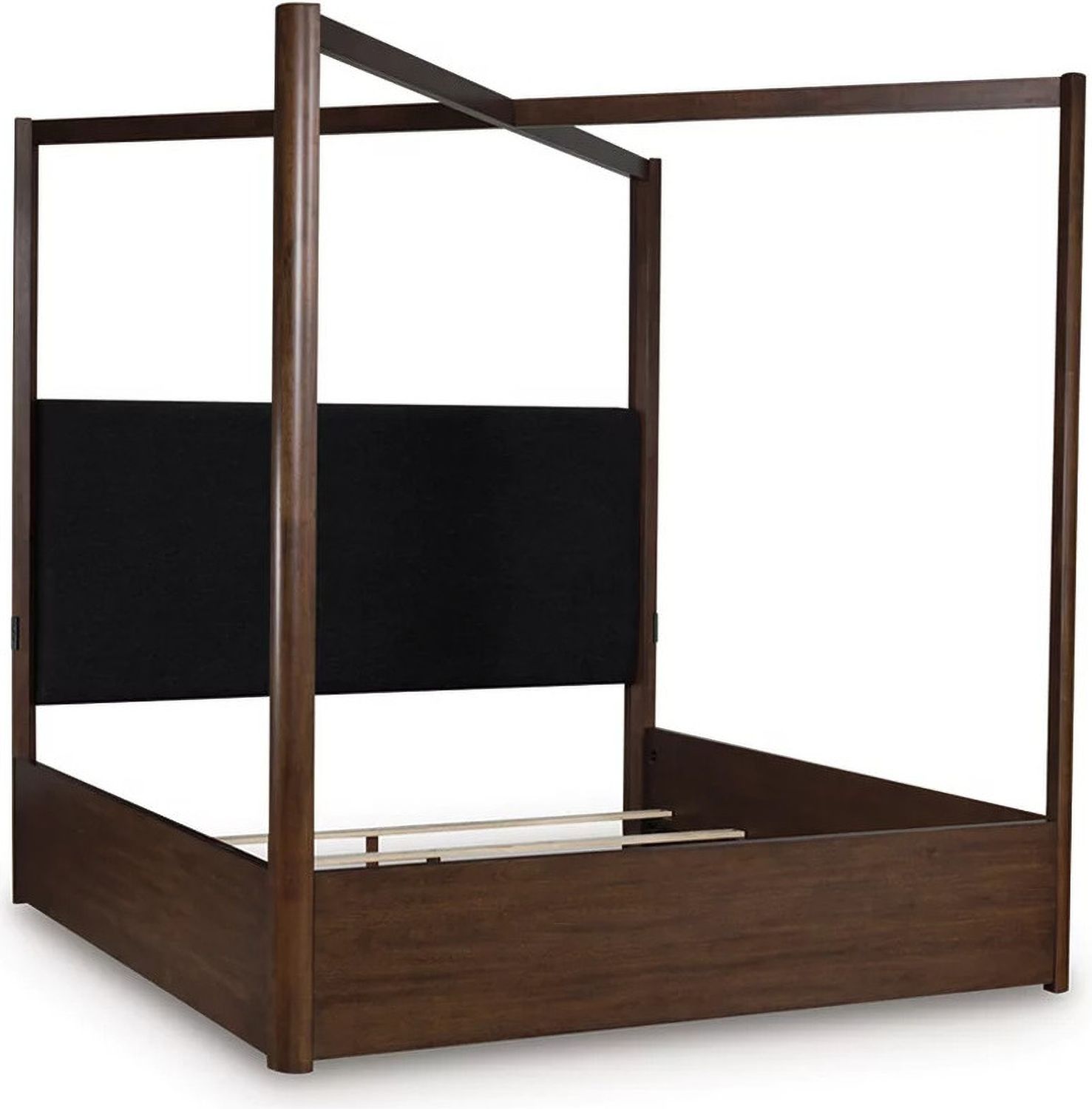 Yingden King Canopy Bed In Dark Brown NCB857B6