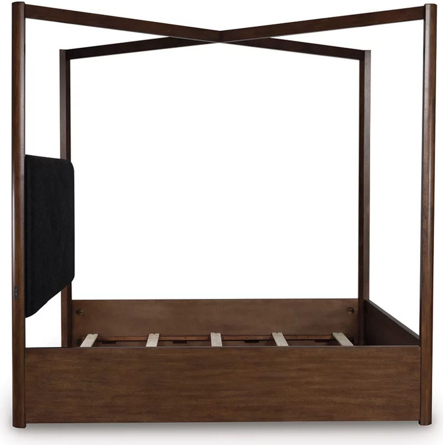 Yingden King Canopy Bed In Dark Brown NCB857B6
