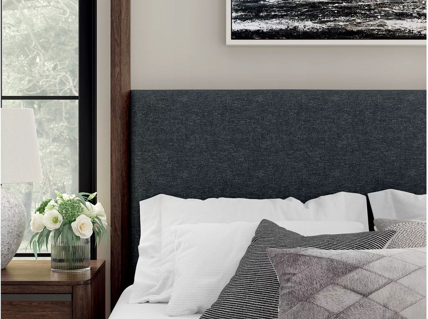 Yingden King Canopy Bed In Dark Brown NCB857B6