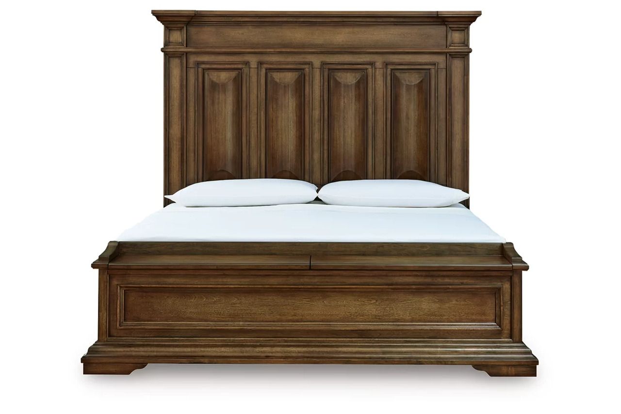 Thoridan King Panel Storage Bed In Brown NCB949B8