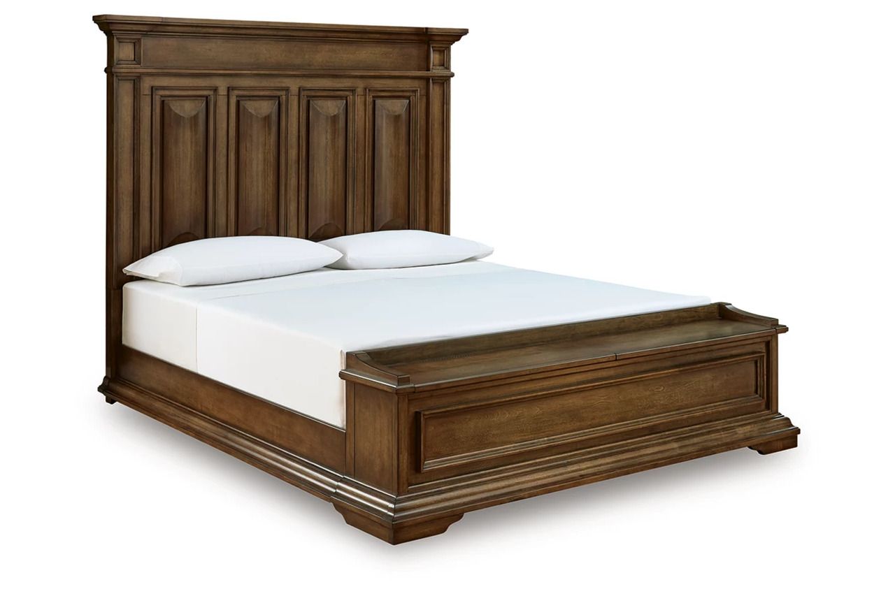 Thoridan King Panel Storage Bed In Brown NCB949B8