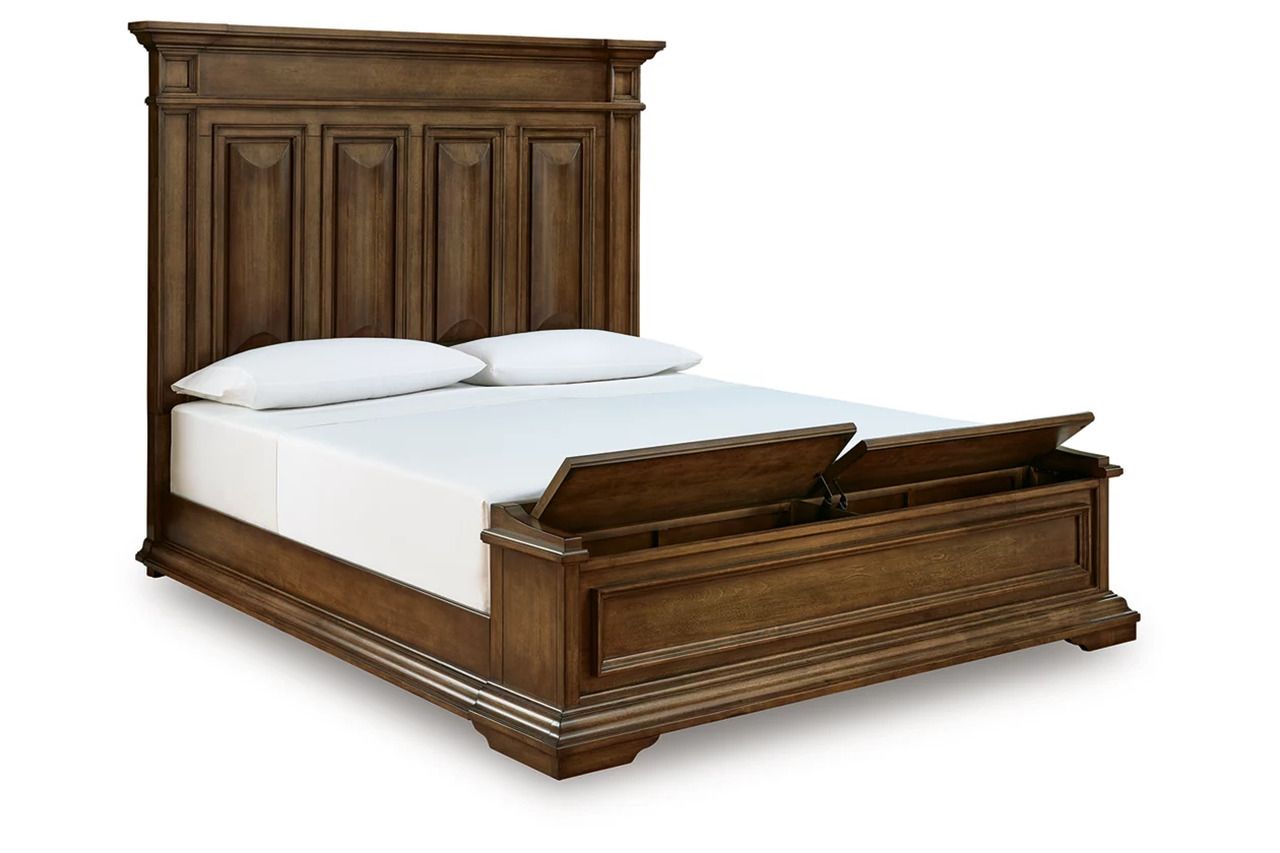 Thoridan King Panel Storage Bed In Brown NCB949B8