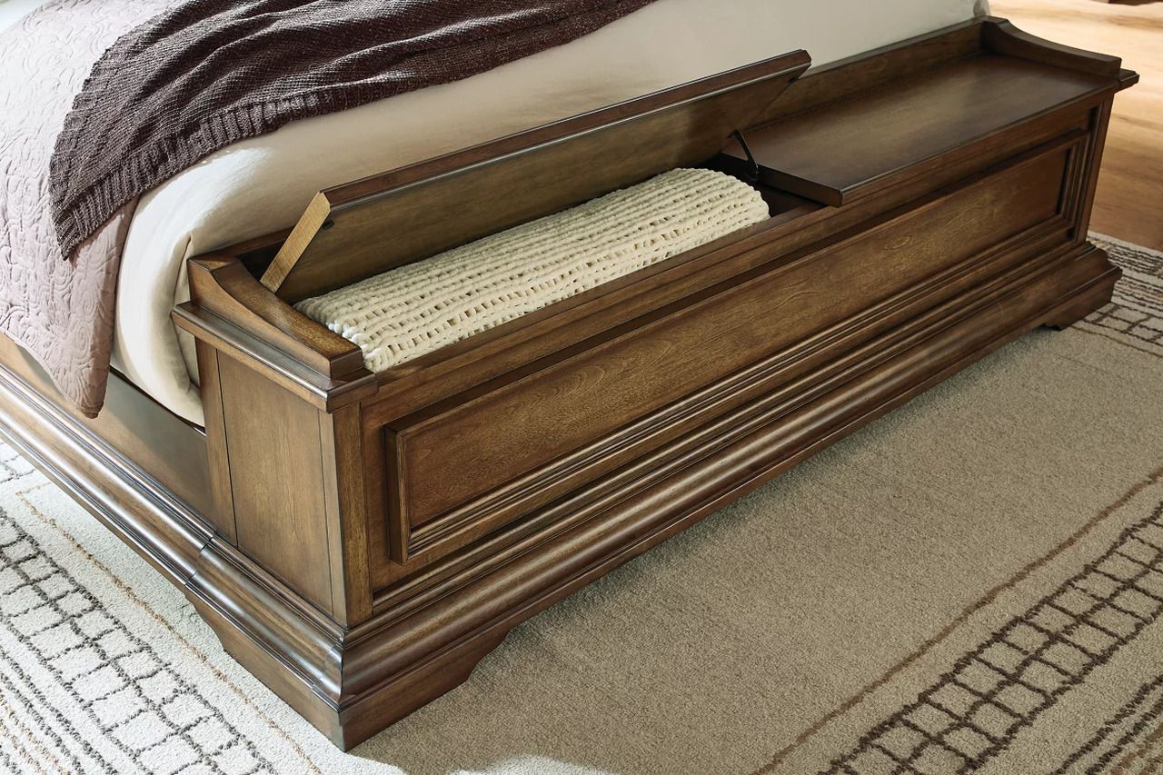 Thoridan California King Panel Storage Bed In Brown NCB949B9