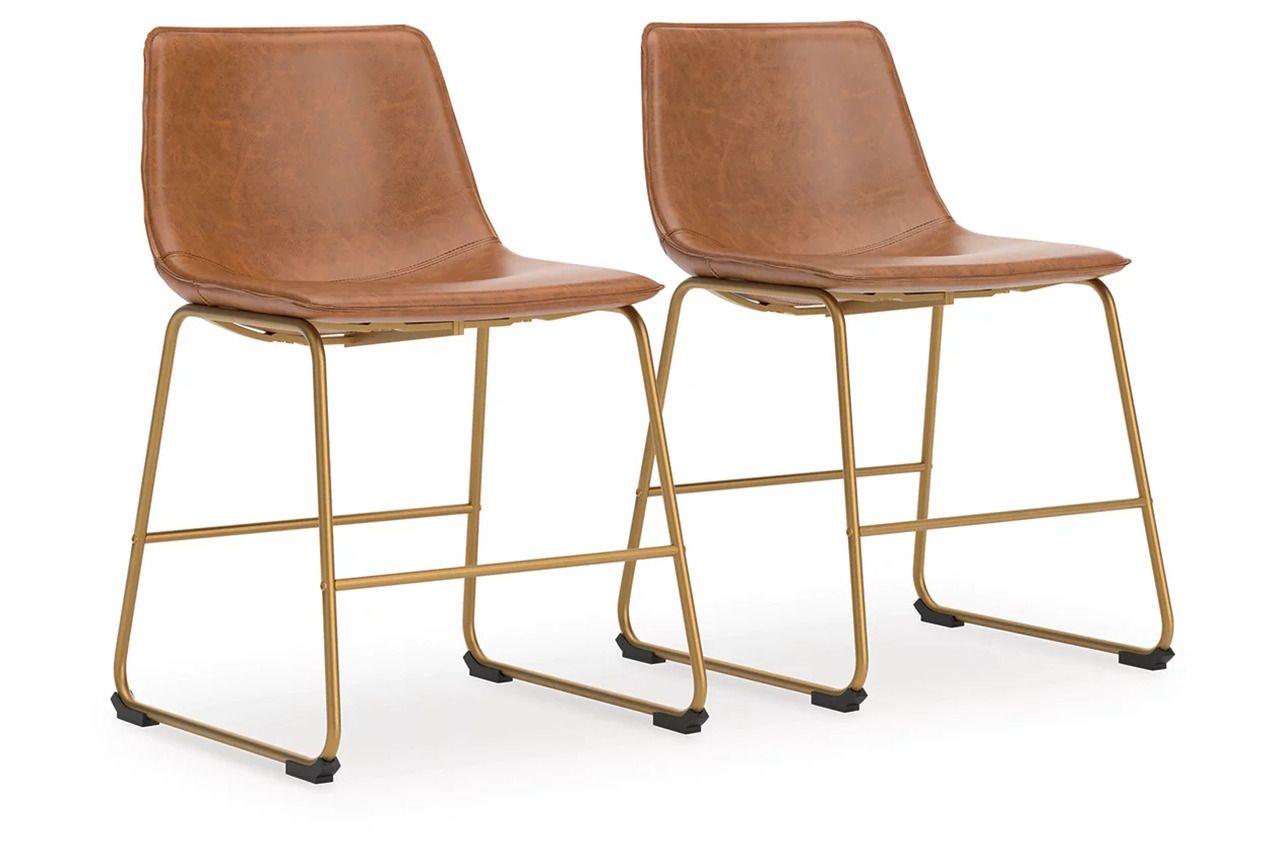Lexadine Dining Chair Set of 2 In Brown and Gold NCD37302