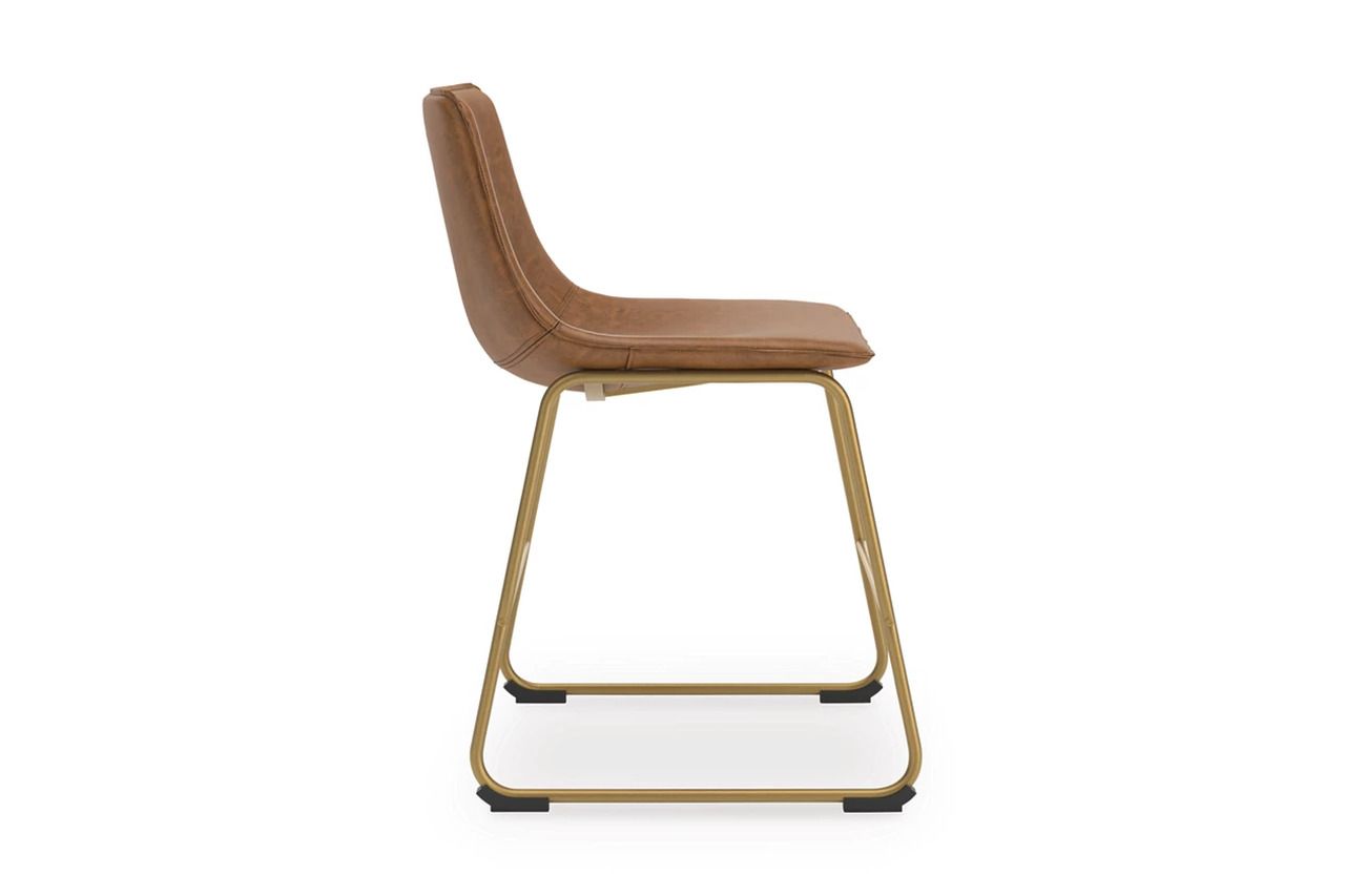 Lexadine Dining Chair Set of 2 In Brown and Gold NCD37302