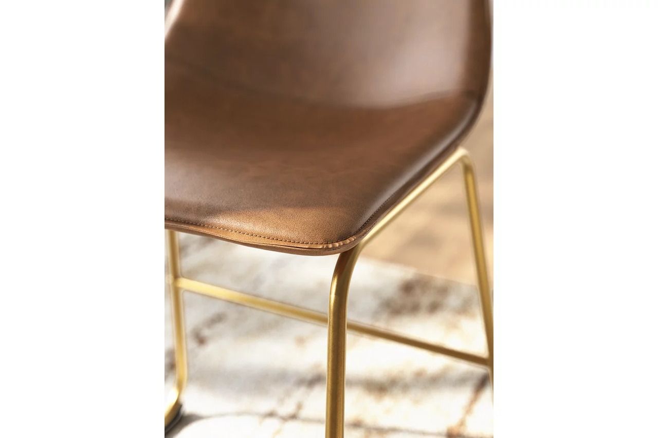 Lexadine Dining Chair Set of 2 In Brown and Gold NCD37302