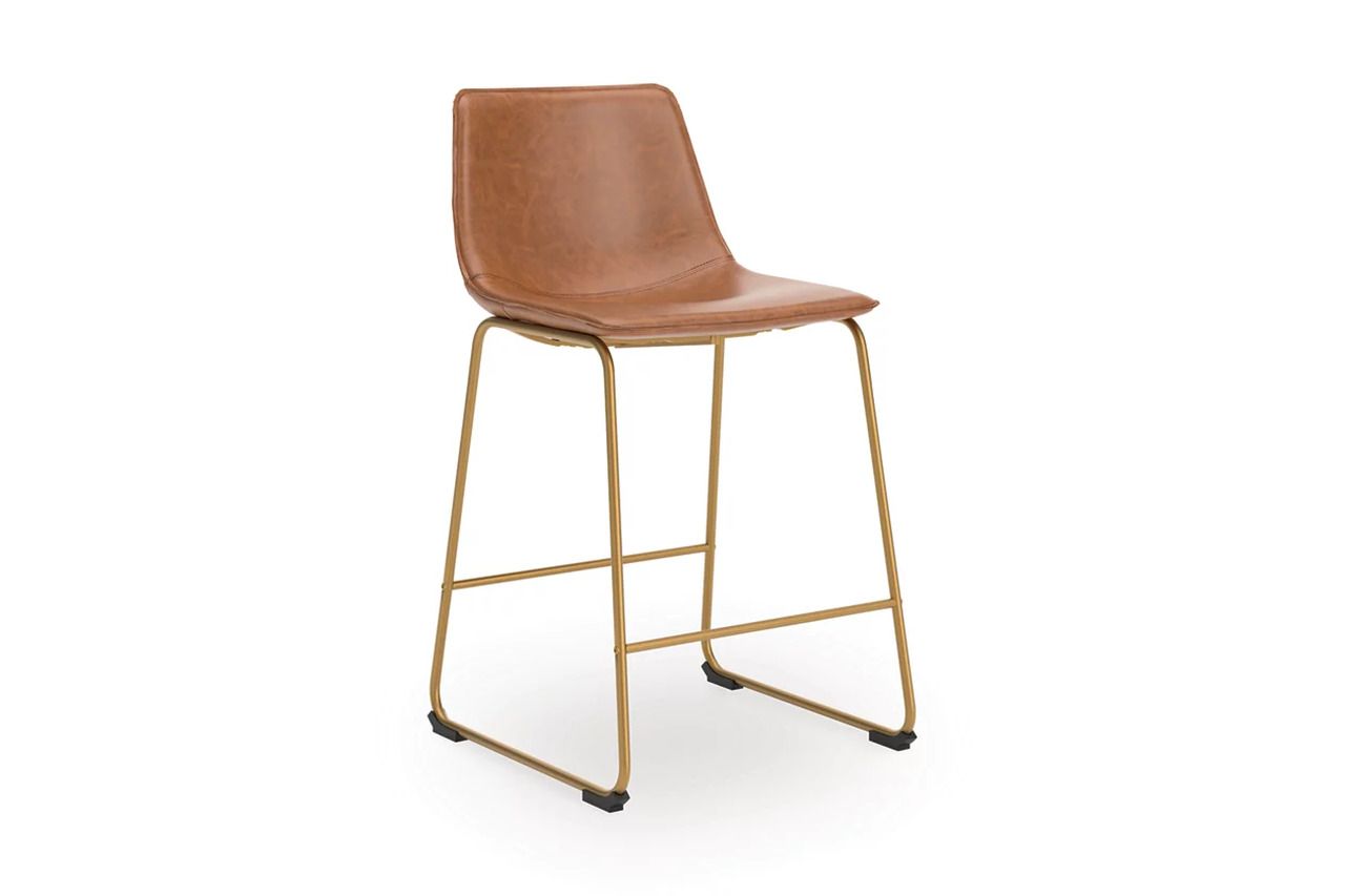 Lexadine Counter Height Barstool Set of 2 In Brown and Gold NCD373224
