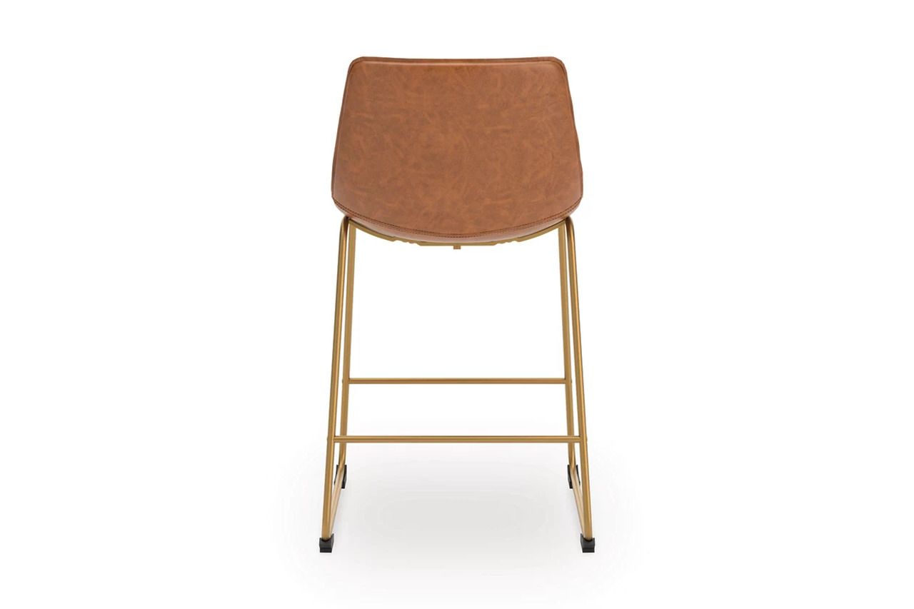 Lexadine Counter Height Barstool Set of 2 In Brown and Gold NCD373224