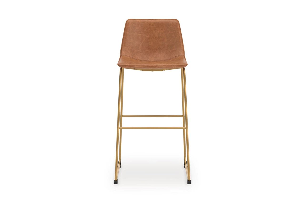 Lexadine Bar Height Barstool Set of 2 In Brown and Gold NCD373230