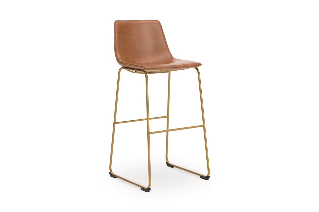 Lexadine Bar Height Barstool Set of 2 In Brown and Gold NCD373230