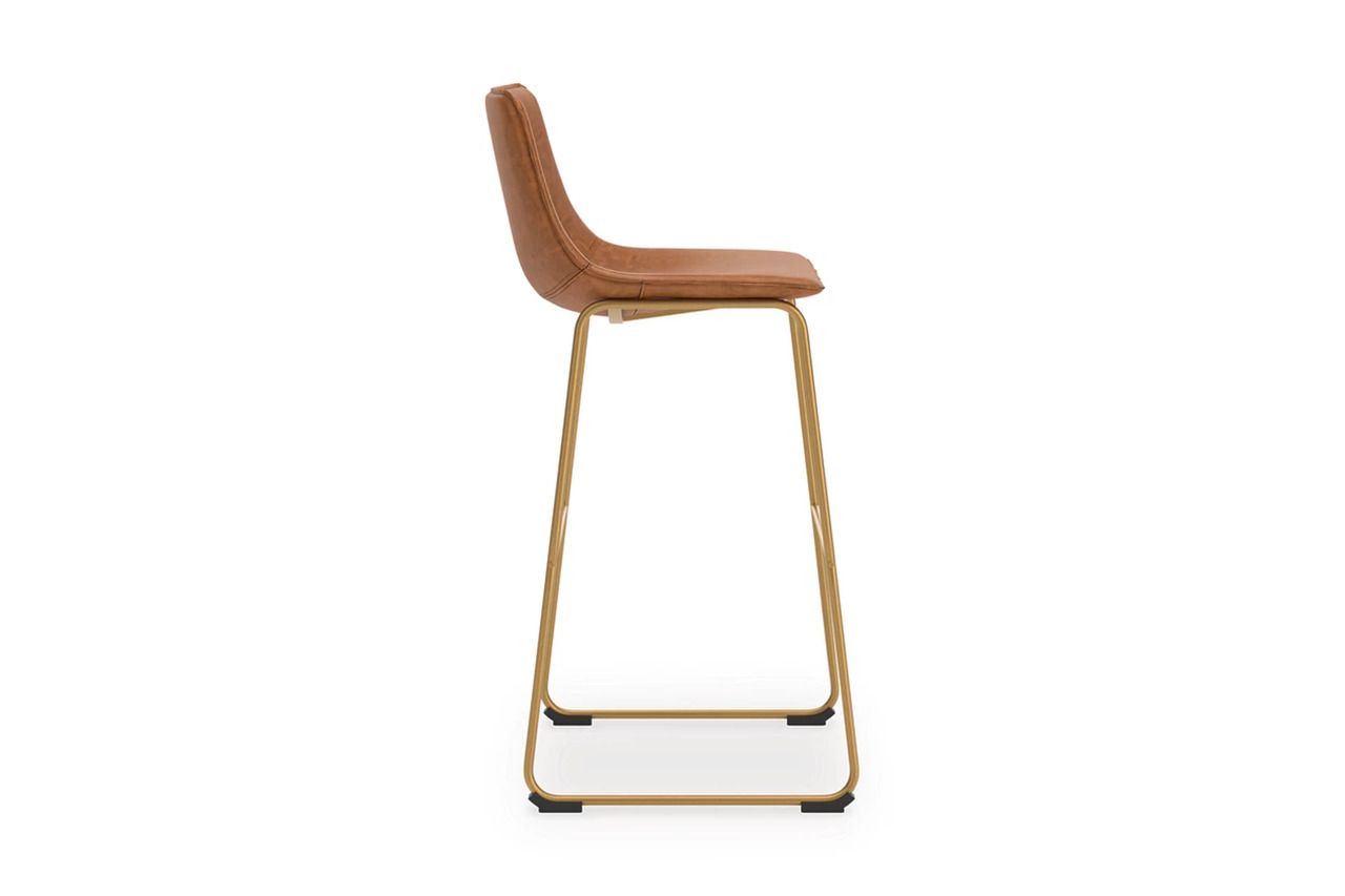 Lexadine Bar Height Barstool Set of 2 In Brown and Gold NCD373230