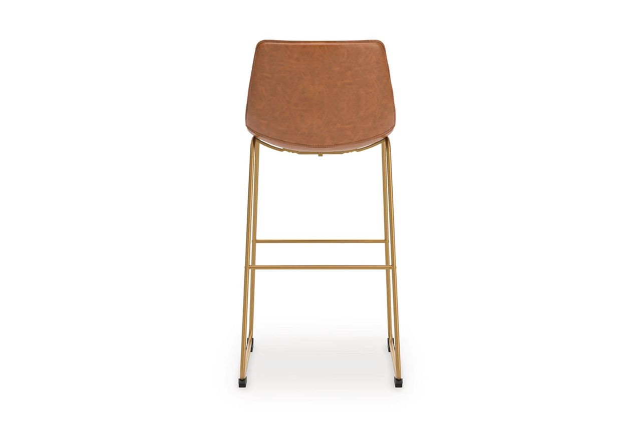 Lexadine Bar Height Barstool Set of 2 In Brown and Gold NCD373230