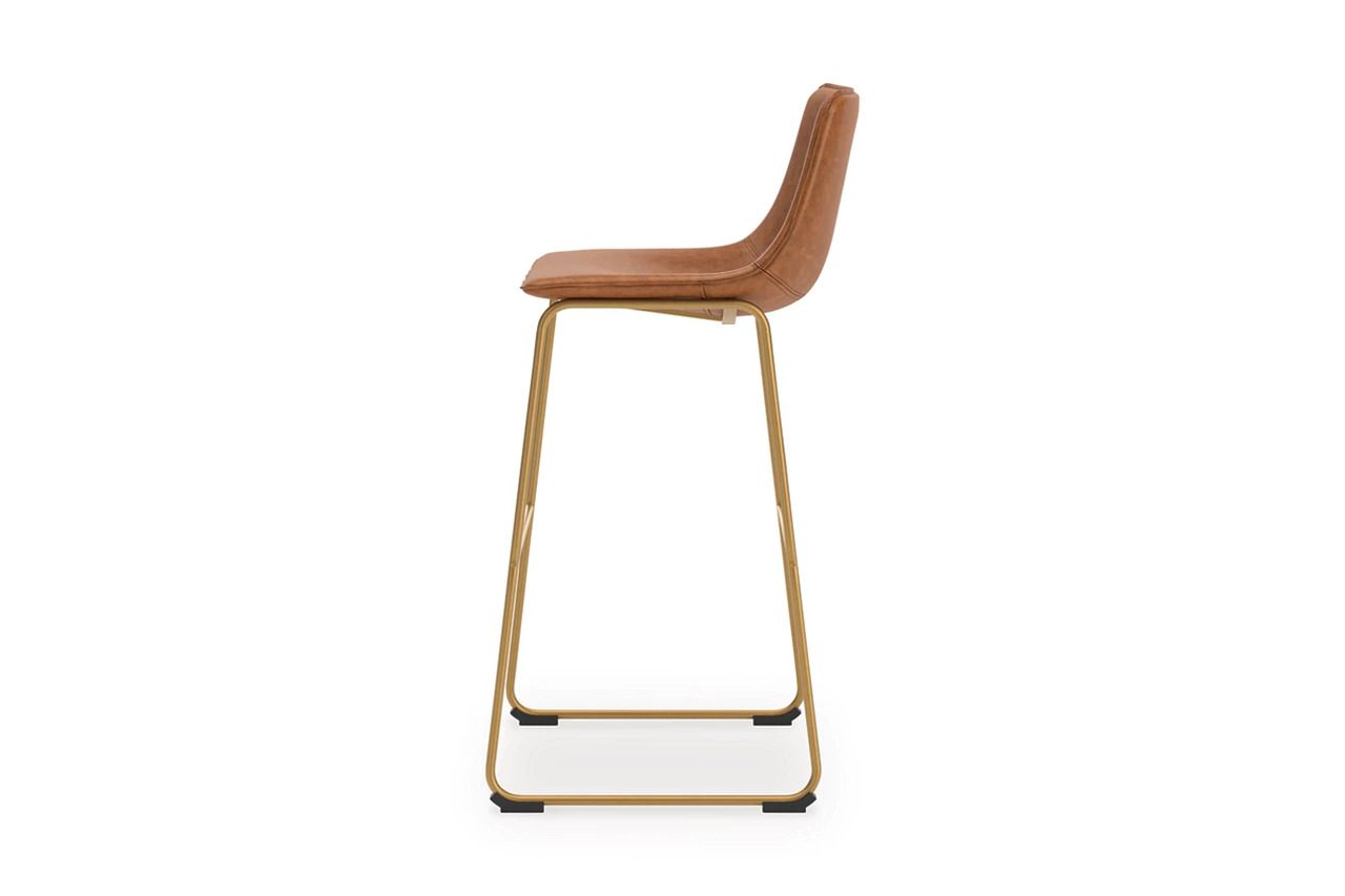Lexadine Bar Height Barstool Set of 2 In Brown and Gold NCD373230