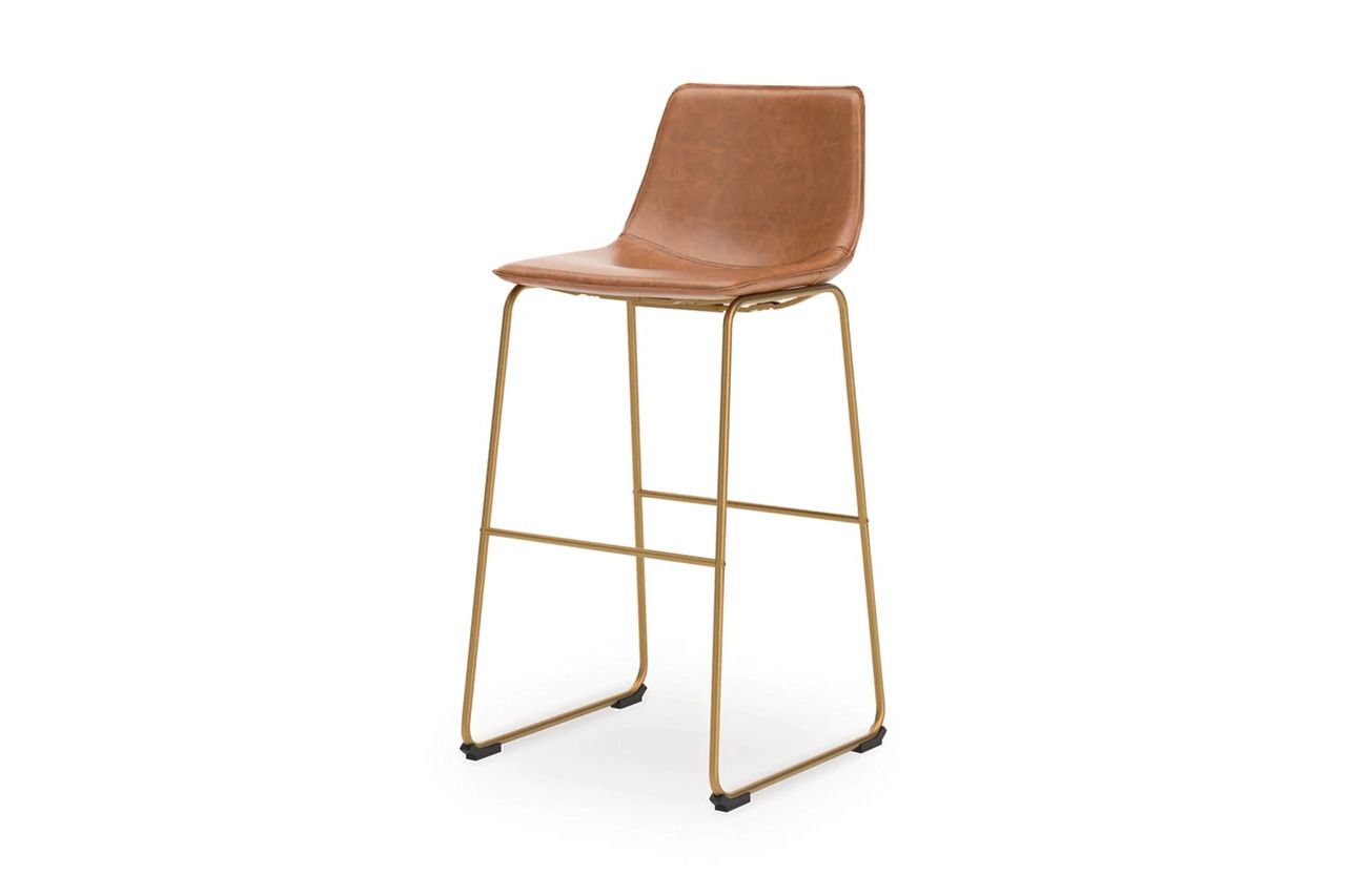 Lexadine Bar Height Barstool Set of 2 In Brown and Gold NCD373230