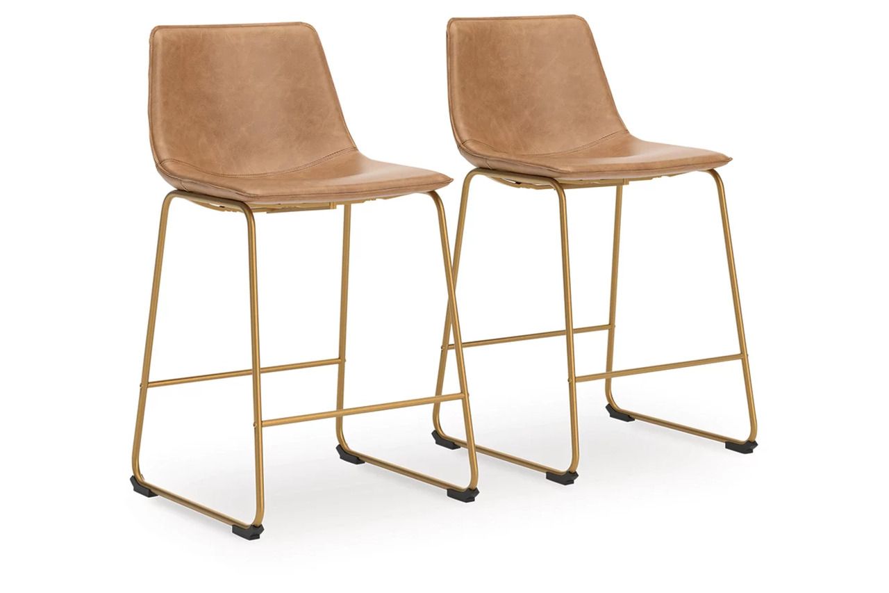 Lexadine Counter Height Barstool Set of 2 In Toast and Gold NCD373324