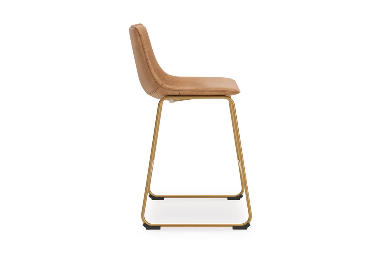 Lexadine Counter Height Barstool Set of 2 In Toast and Gold NCD373324