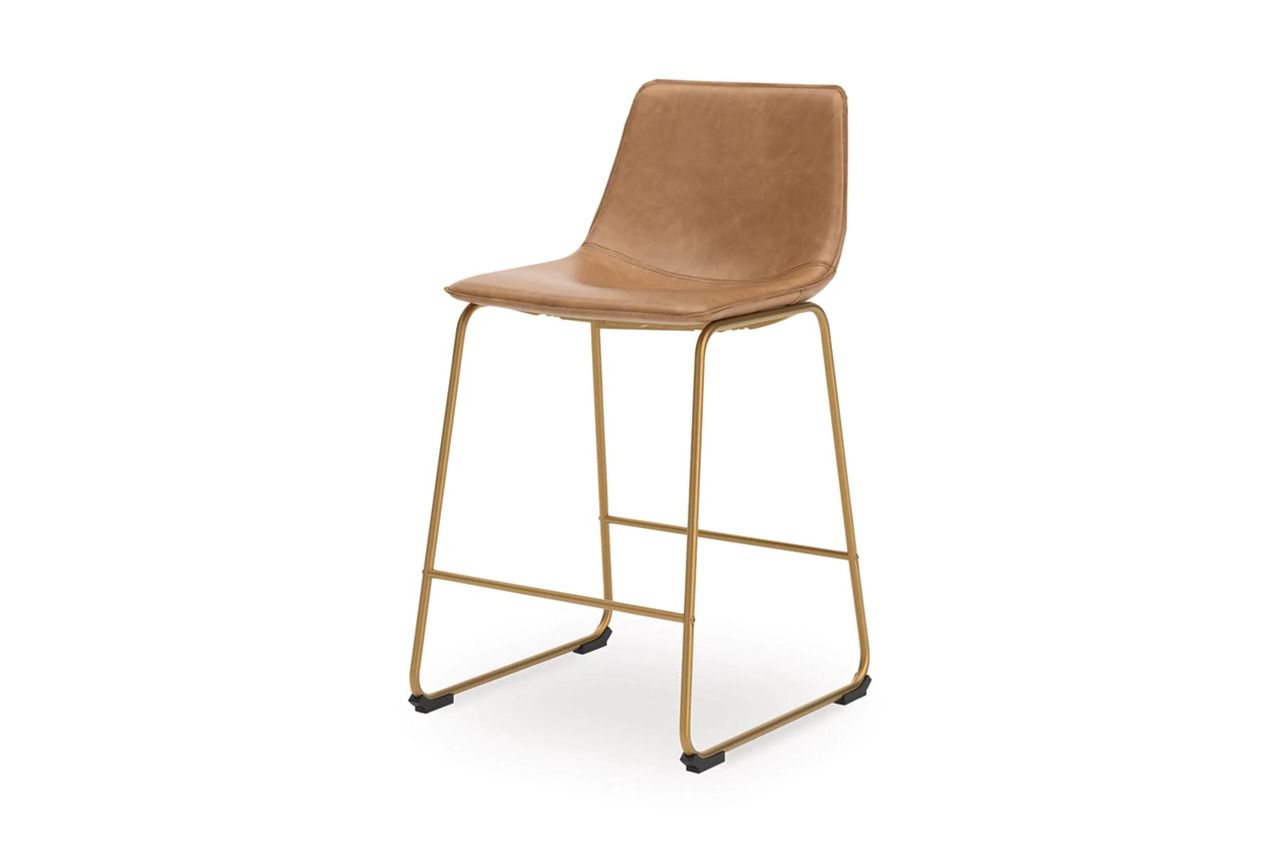Lexadine Counter Height Barstool Set of 2 In Toast and Gold NCD373324
