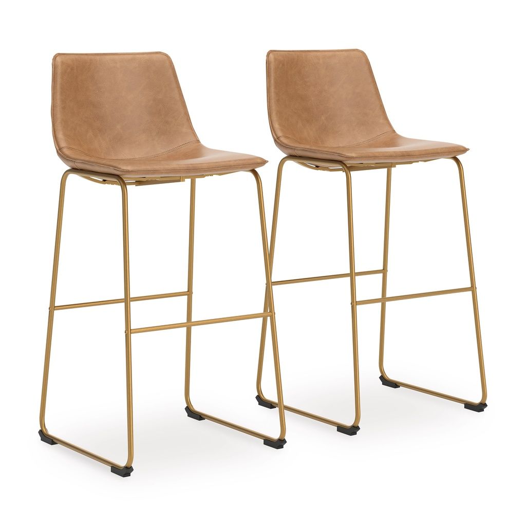 Lexadine Bar Height Barstool Set of 2 In Toast and Gold NCD373330