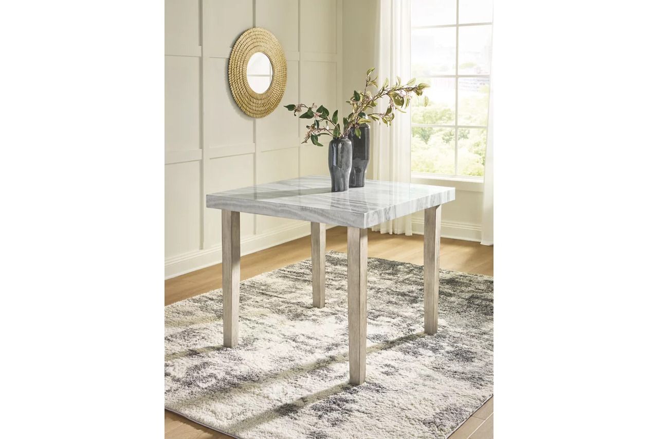 Grallegen Square Counter Height Dining Table In Bisque NCD57513