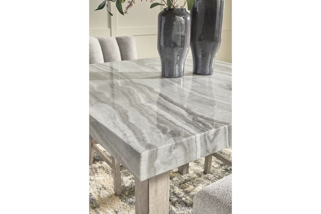 Grallegen Counter Height Dining Room Set In Bisque NCD575D2