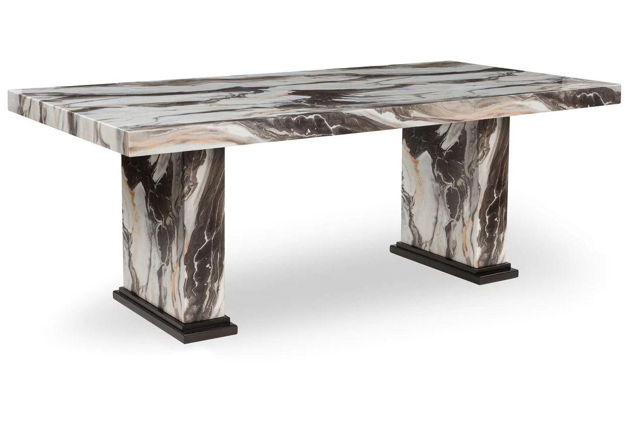 Zendalia Dining Table In Beige and Dark Brown NCD581D4
