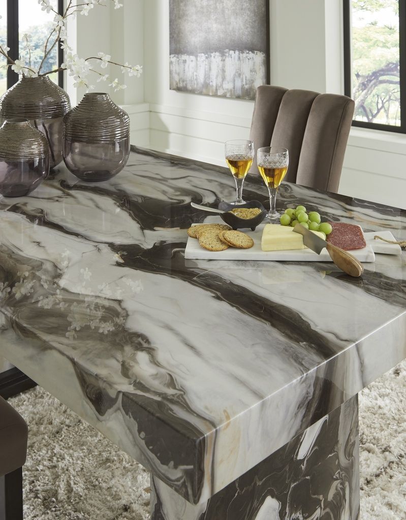 Zendalia Dining Table In Beige and Dark Brown NCD581D4