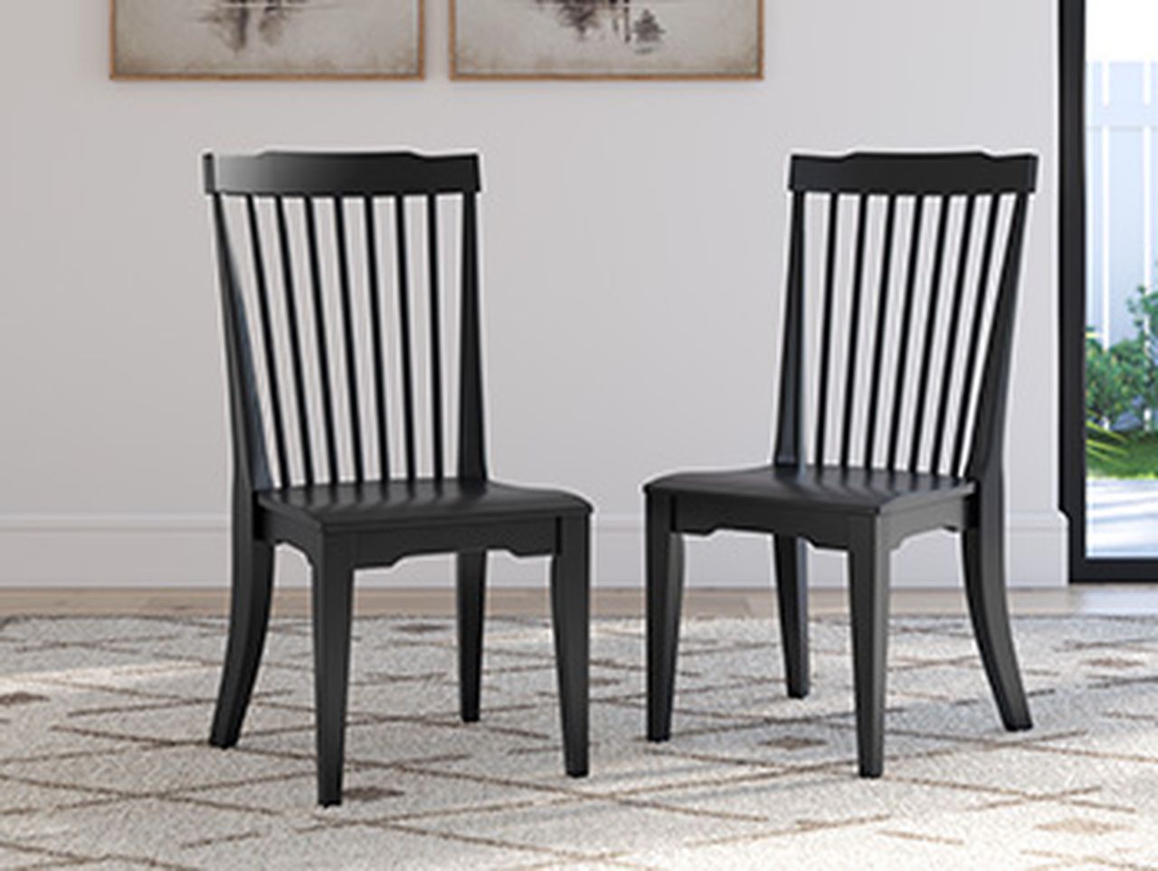 Mendinfort Dining Chair Set of 2 In Black NCD59101