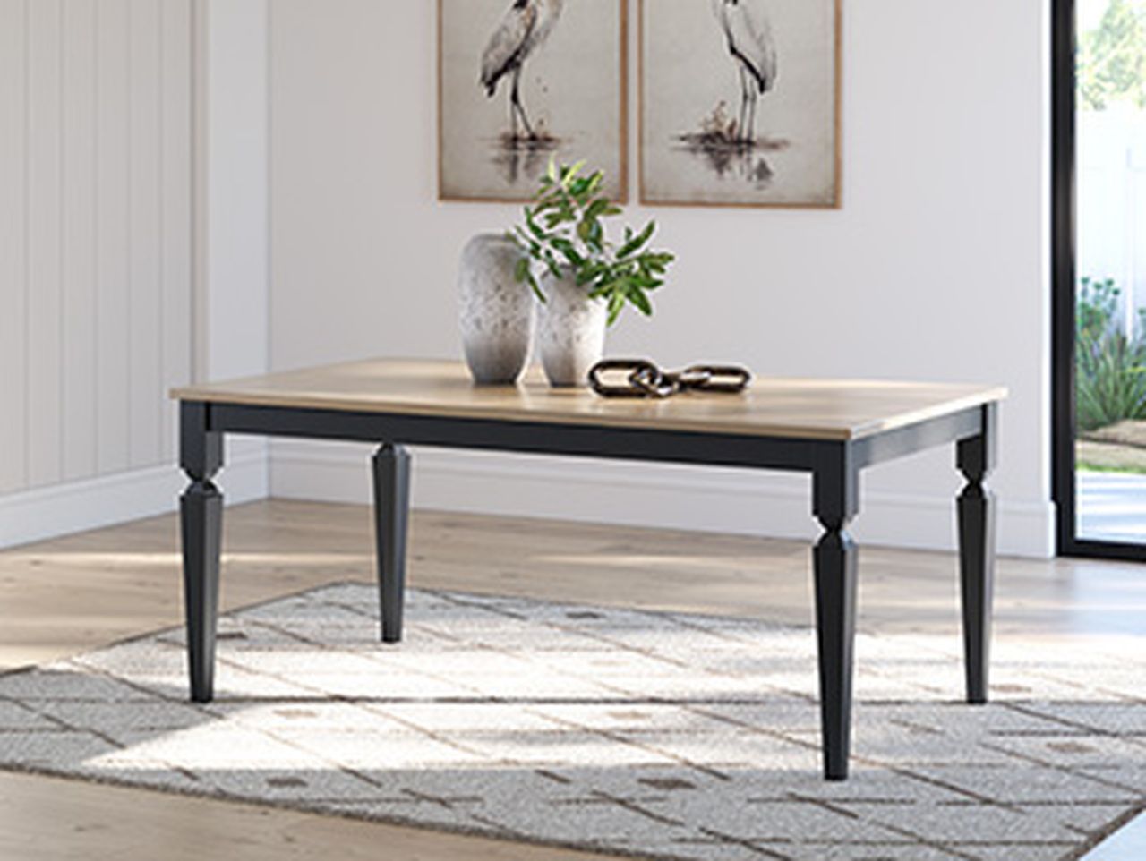 Mendinfort Dining Table In Grayish Brown/Black NCD59125