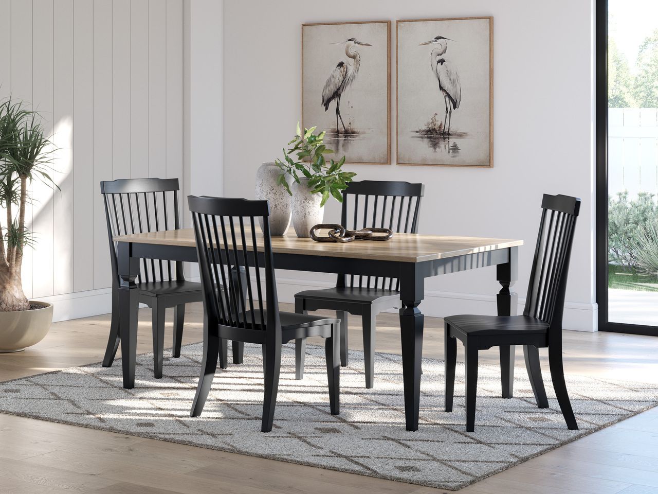 Mendinfort Dining Table In Grayish Brown/Black NCD59125