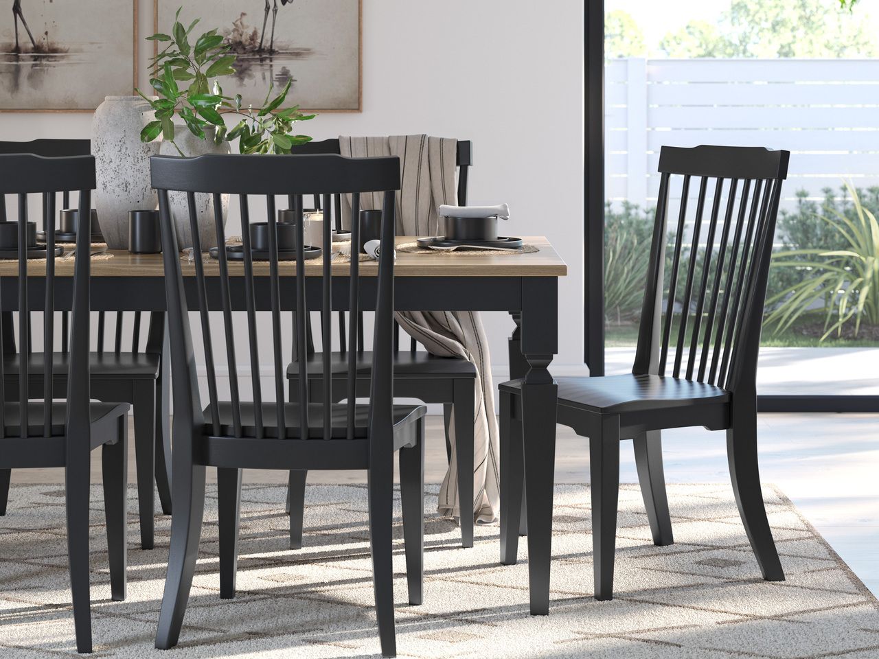 Mendinfort Dining Table In Grayish Brown/Black NCD59125