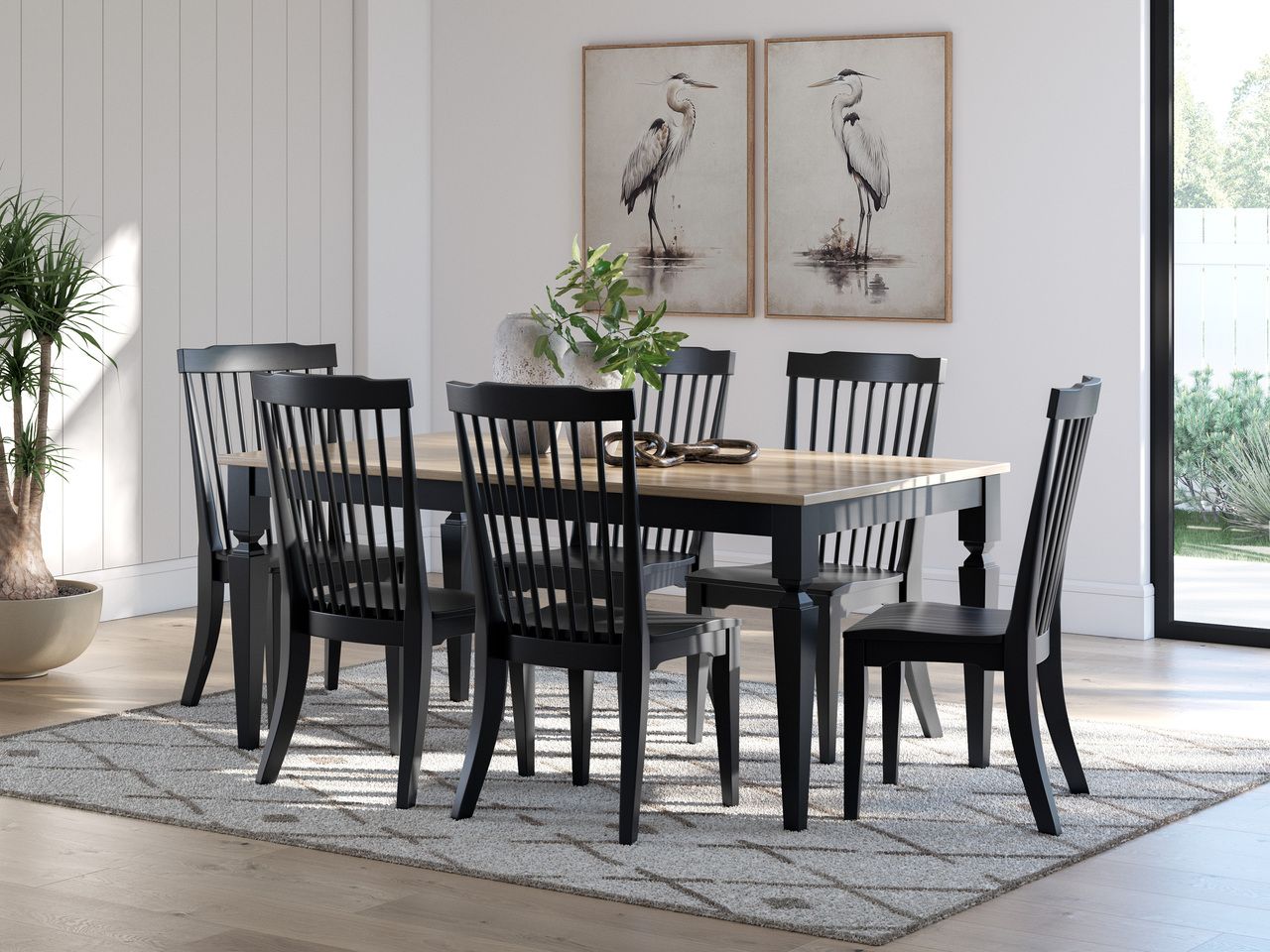 Mendinfort Dining Table In Grayish Brown/Black NCD59125